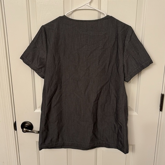 FIGS Rama Crew Scrub Top in Graphite Gray - Picture 2 of 5